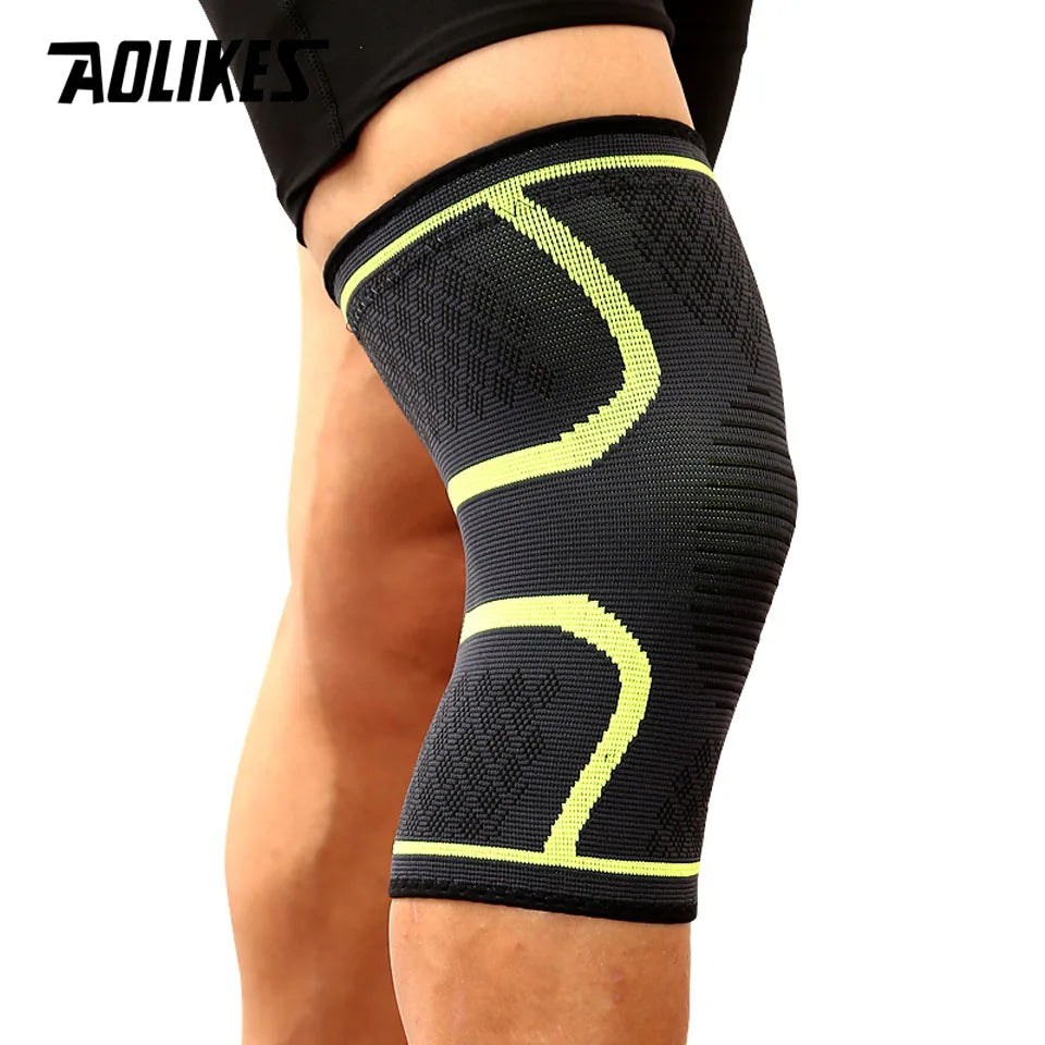 AOLIKES 1PCS Fitness Running Cycling Knee Support Braces Elastic Nylon